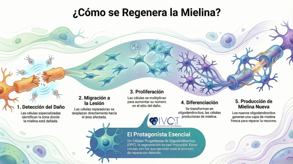 Neonervial en la regeneración de mielina