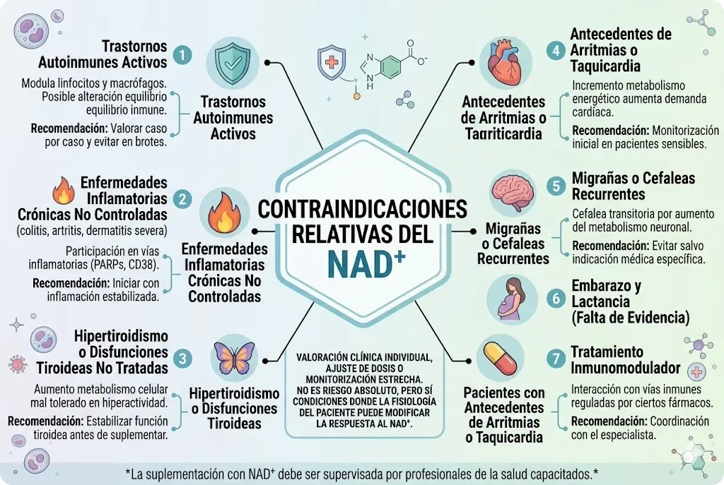 Contraindicaciones relativas del NAD+