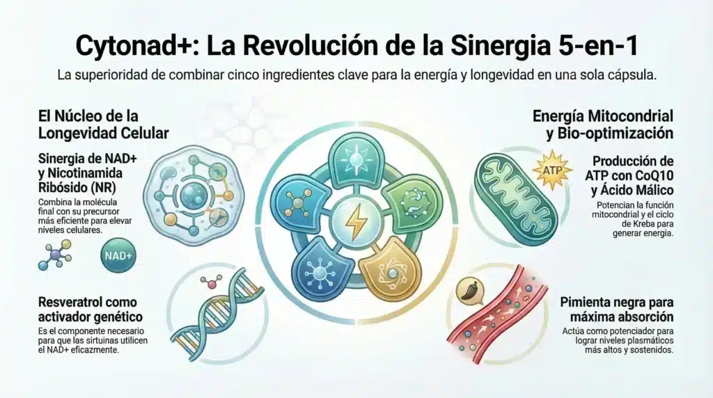 CytoNAD+ suplemento de NAD+ de Ozolife - frasco 30 cápsulas vegetales